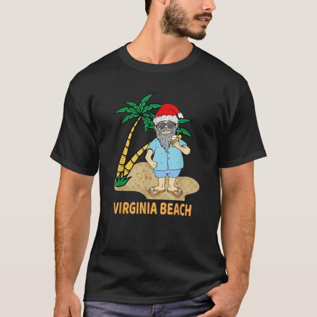 T-shirt Funny Virginia Beach Vacation Santa Theme Men Wome (Devant)