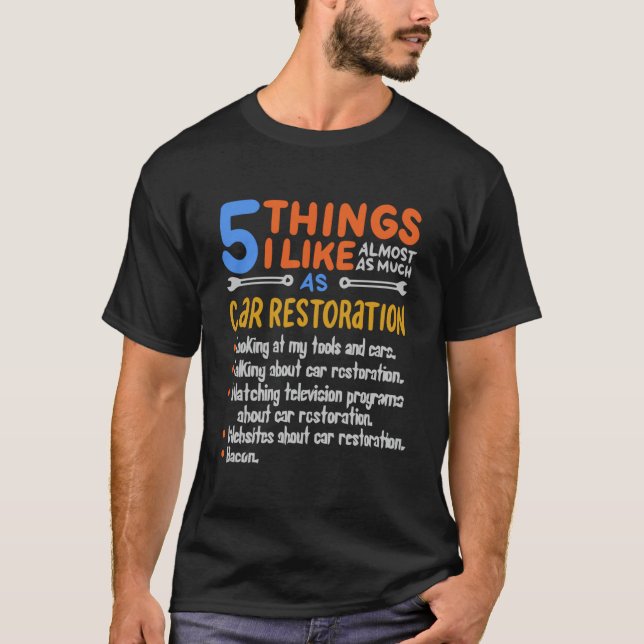 T-shirt Funny Voiture Guy Cadeau 5 choses que j'aime autan (Devant)