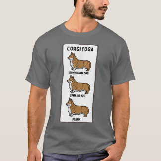 T-shirt Funny Welsh Corgi Yoga Silly Pet Propriétaire Plan