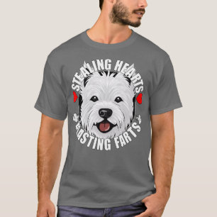 T-shirt Funny West Highland Terrier Westie Vol Coeurs
