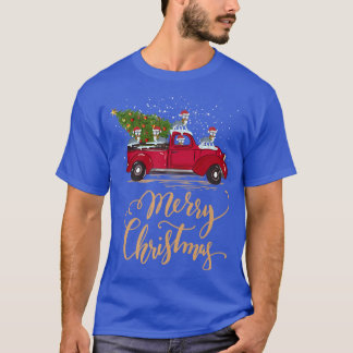 T-shirt Funny Wolf Driving Christmas Tree Truck Wolf Chris
