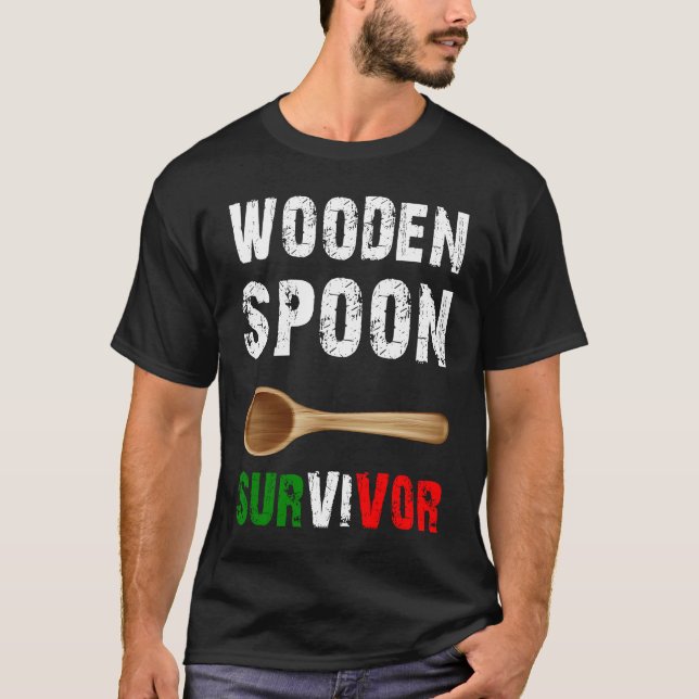 T-shirt Funny Wooden Spoon Survivor Awesome (Devant)