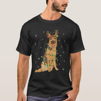 T-shirt Funny Xmas Casquette de rennes d'éclairage