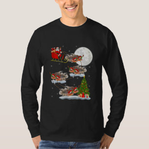 T-shirt Funny Xmas Éclairage Arbre Père Noël équitatio