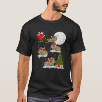T-shirt Funny Xmas Éclairage Arbre Père Noël équitation Bu