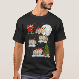 T-shirt Funny Xmas Éclairage Père Noël équitation Pomérani