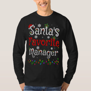 T-shirt Funny Xmas Lighting Père Noël Favorite Manager Chr