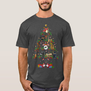 T-shirt Funny Xmas Lighting Père Noël Instruments de musiq