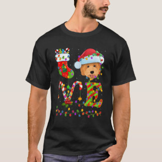 T-shirt Funny Xmas Lighting Santa Love Goldendoodle Dog Ch