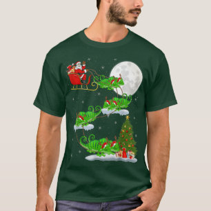 T-shirt Funny Xmas Lighting Tree Père Noël équitation Cham