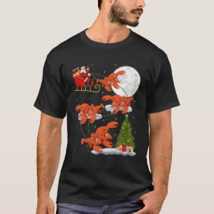 T-shirt Funny Xmas Lighting Tree Père Noël équitation Homa