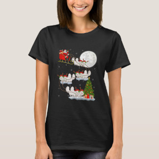 T-shirt Funny Xmas Lighting Tree Santa Riding