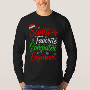 T-shirt Funny Xmas Père Noël Favori Computer Engineer Chri