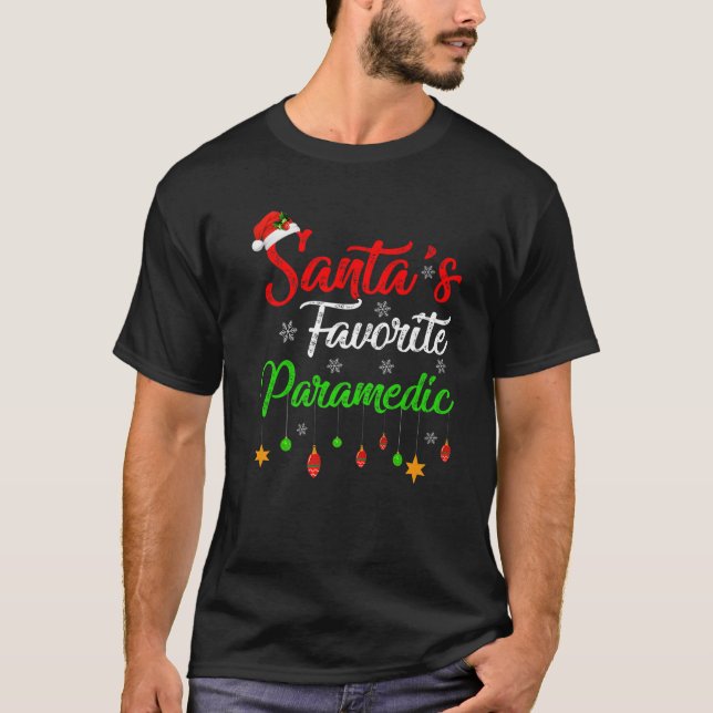 T-shirt Funny Xmas Père Noël Favori Noël Paramedic (Devant)