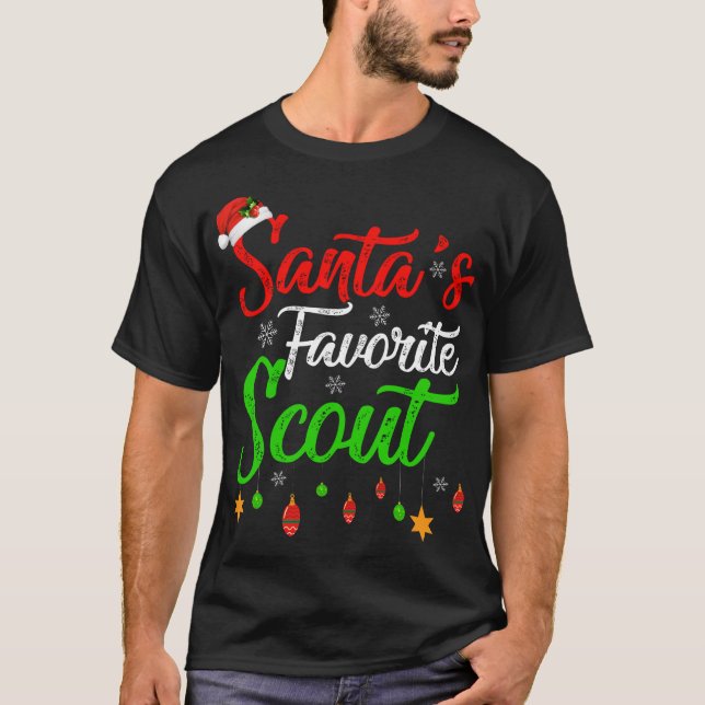 T-shirt Funny Xmas Père Noël Favori Scout Noël (Devant)