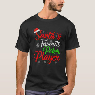 T-shirt Funny Xmas Père Noël Joueur de Poker favori Noël