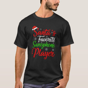 T-shirt Funny Xmas Père Noël Joueur de saxophone préféré C
