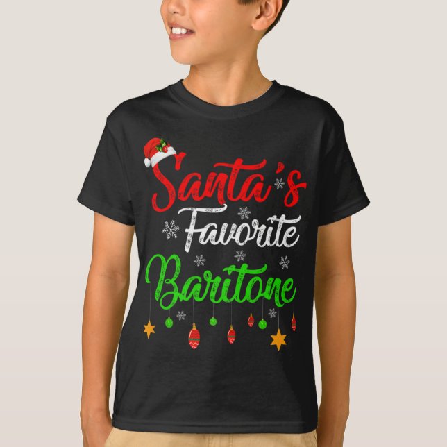 T-shirt Funny Xmas Santas Favorite Baritone Christmas T Sh (Devant)