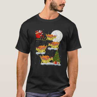 T-shirt Funny Xmas Tree Père Noël équitation Stegosaurus D