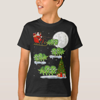 T-shirt Funny Xmas Tree Père Noël équitation Tricératops D