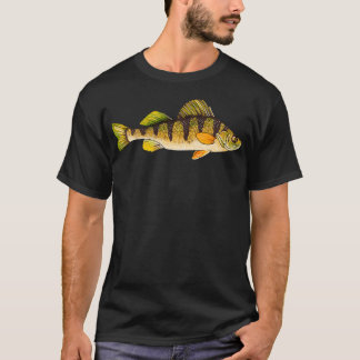 T-shirt Funny Yellow Perch Fishing Freshwater Fish Angler 