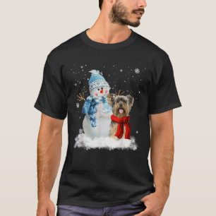 T-shirt Funny Yorkie Chien Noël Snowman Noël Pajam
