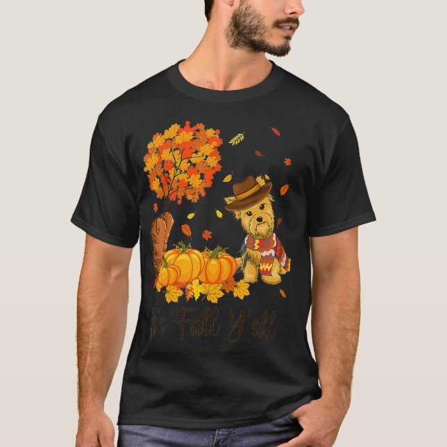 T-shirt Funny Yorkshire Terrier Yorkie Chien Automne C'Est (Devant)