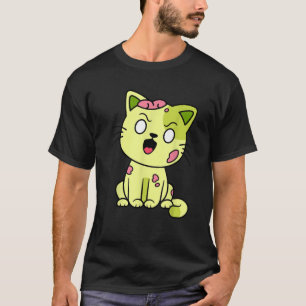 T-shirt Funny Zombie Chat Halloween Meow mignonne Monster