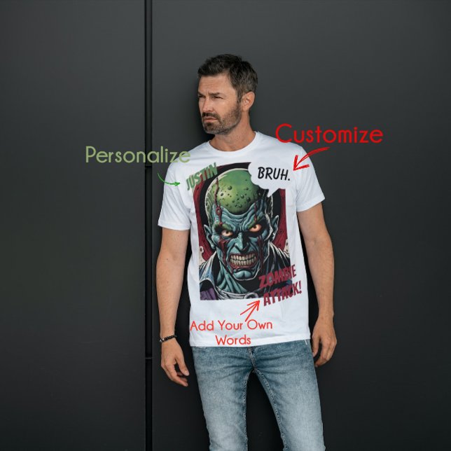 T-shirt Funny Zombie Personnalisé Nom Le Cool Comic book (Créateur téléchargé)