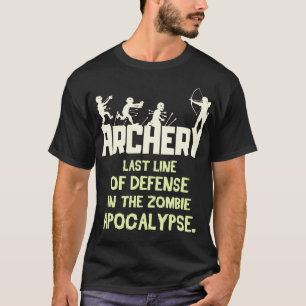 T-shirt Funny Zombie tir à l'arc Cadeau Imprimer Hommes Fe