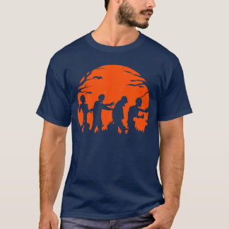 T-shirt Funny Zombies marchant Silhouettes Halloween Trick