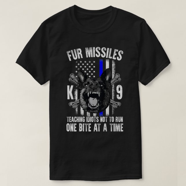 T-shirt Fur Missiles Enseigner Idiots Ne Pas Faire Un Bite (Design devant)