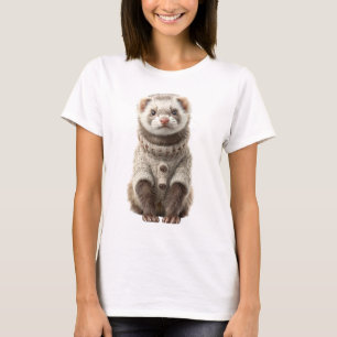 T-shirt Furet adorable dans un pull tricoté cosy