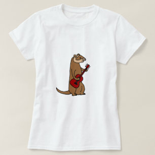 T-shirt Furet drôle jouant la guitare rouge