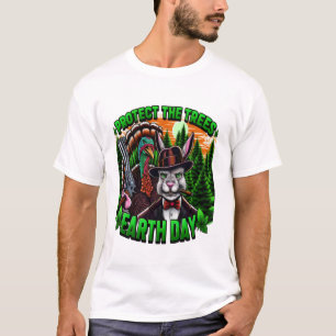 T-shirt Furie De Lapin : Chat Élégant Avec Arme À Feu