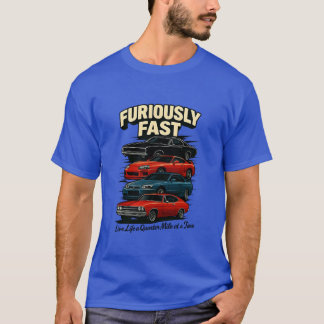 T-shirt Furious Classic Car Race Design vintage