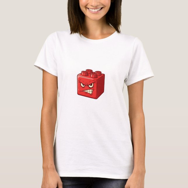 T-shirt Furious Red Toy Building Brick Character with Grit (Devant)