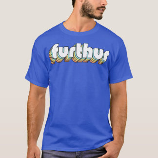 T-shirt Furthur Retro Typographie Arc-en-ciel style défraî