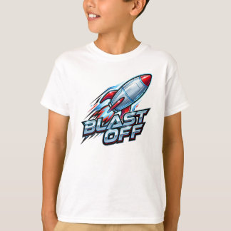 T-shirt Fusée spatiale chrome Blast Off