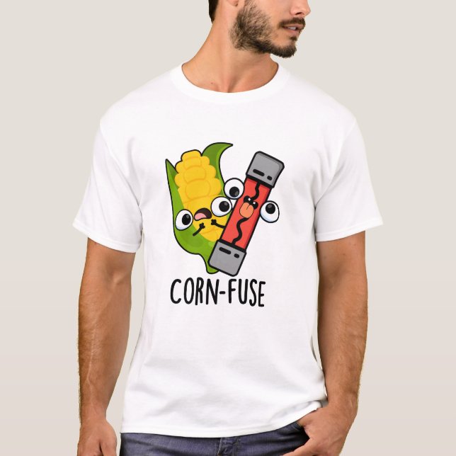 T-shirt Fusible de maïs amusant Confus Pun (Devant)