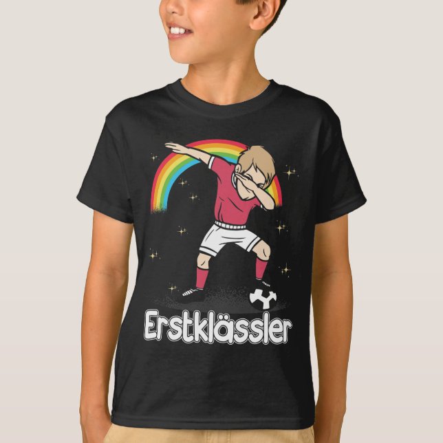 T-shirt Fußball Junge 1. Klasse Schulkind Schulanfang (Devant)