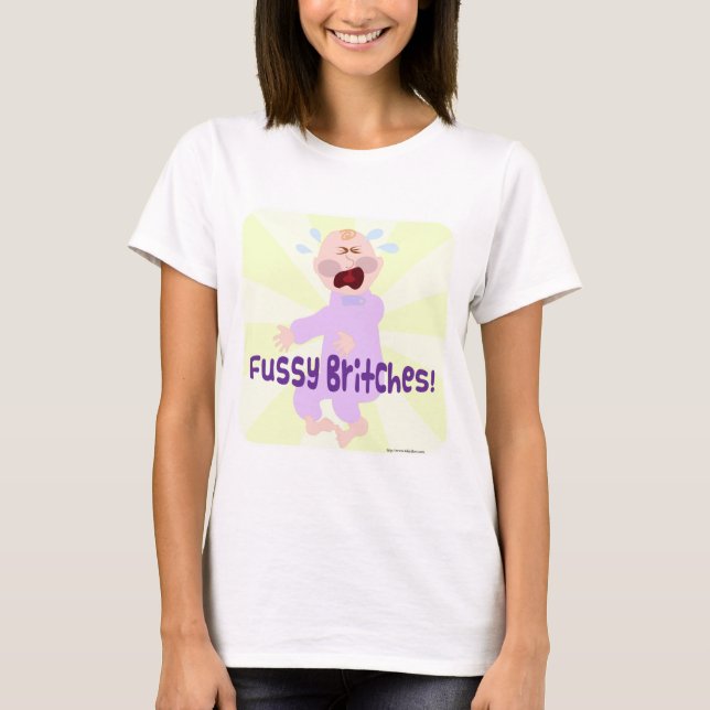 T-shirt Fussy Britches Cartoon mignon Bébé Caractère Art (Devant)