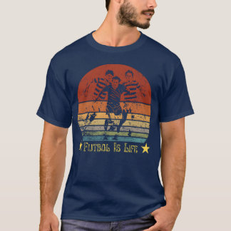 T-shirt Futbol est la vie Joueur de football vintage Sport