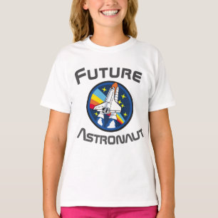 T-shirt Futur astronaute, TIGE de puissance de fille, bleu