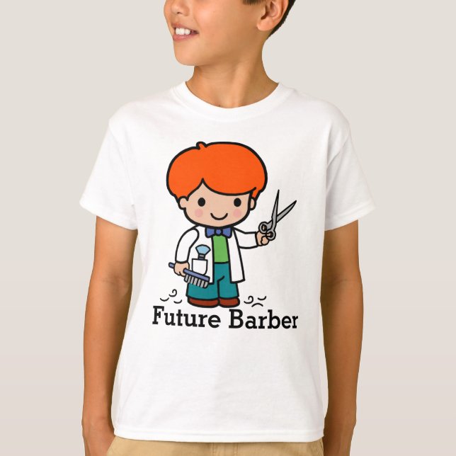 T-shirt Futur Barbier / Coiffeur Garçon avec ciseaux (Devant)