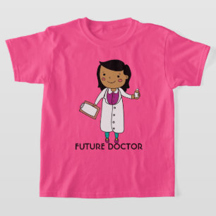 T-shirt Futur docteur fille tan peau cheveux noir