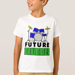 T-shirt Futur ensemble de tambours bleu tambour