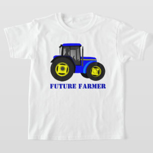 T-shirt Futur fermier bleu