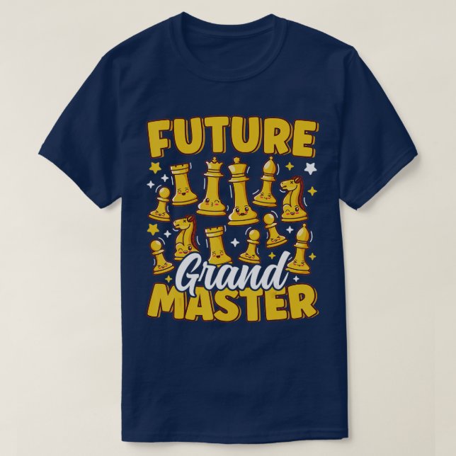T-shirt Futur Grand Maître Joueur d'échecs mignons pièces  (Design devant)