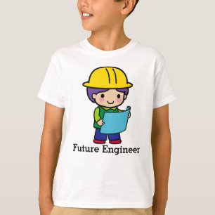 T-shirt Futur ingénieur garçon en dur jaune